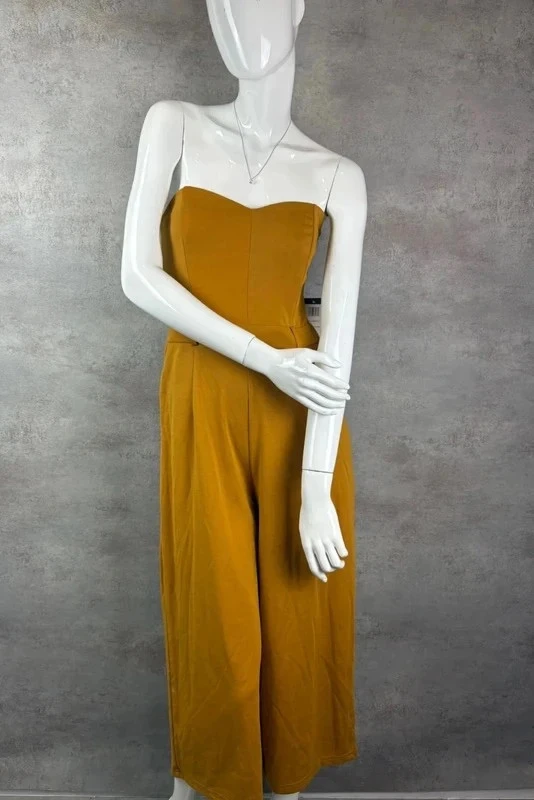 🌸 Combinaison bustier à jambes larges jaune moutarde Taille 38/M 🌸